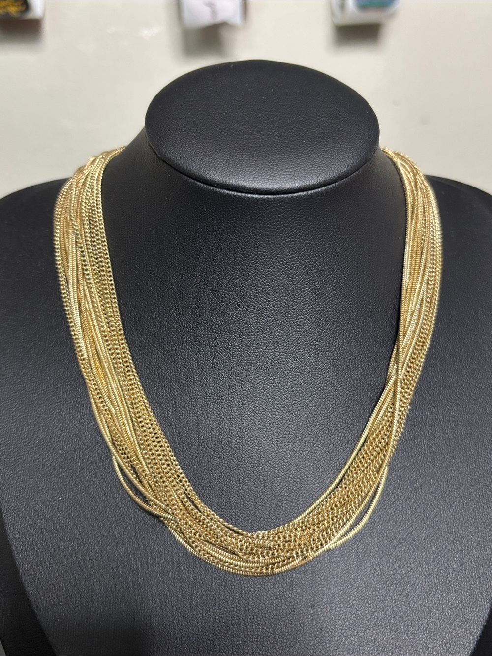 Classy Gold Tone Multi-Strand Layered Necklace - Women Jewelry